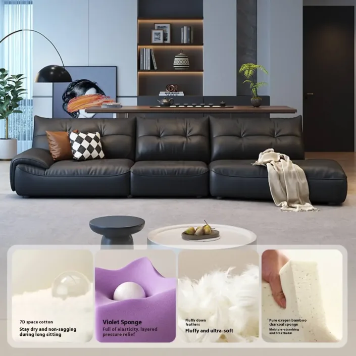 Globe Sofa - Corner-shaped leather sofa with top-grain cowhide Globe Sofa - Corner-shaped leather sofa with top-grain cowhide