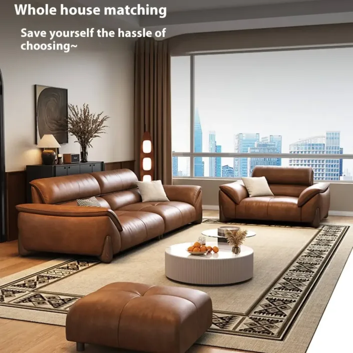 Globe Sofa - Italian light luxury oil-wax leather sofa Globe Sofa - Italian light luxury oil-wax leather sofa