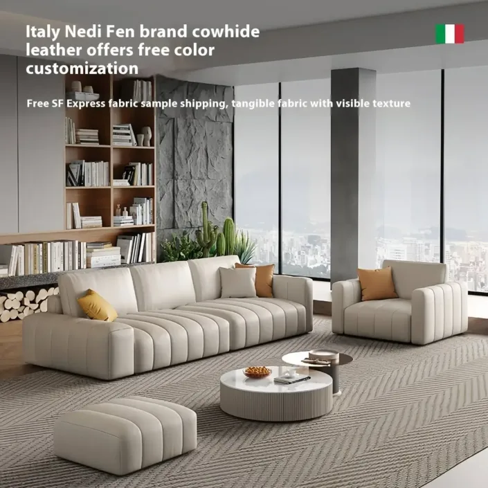 Globe Sofa - Light luxury piano key leather sofa Globe Sofa - Light luxury piano key leather sofa