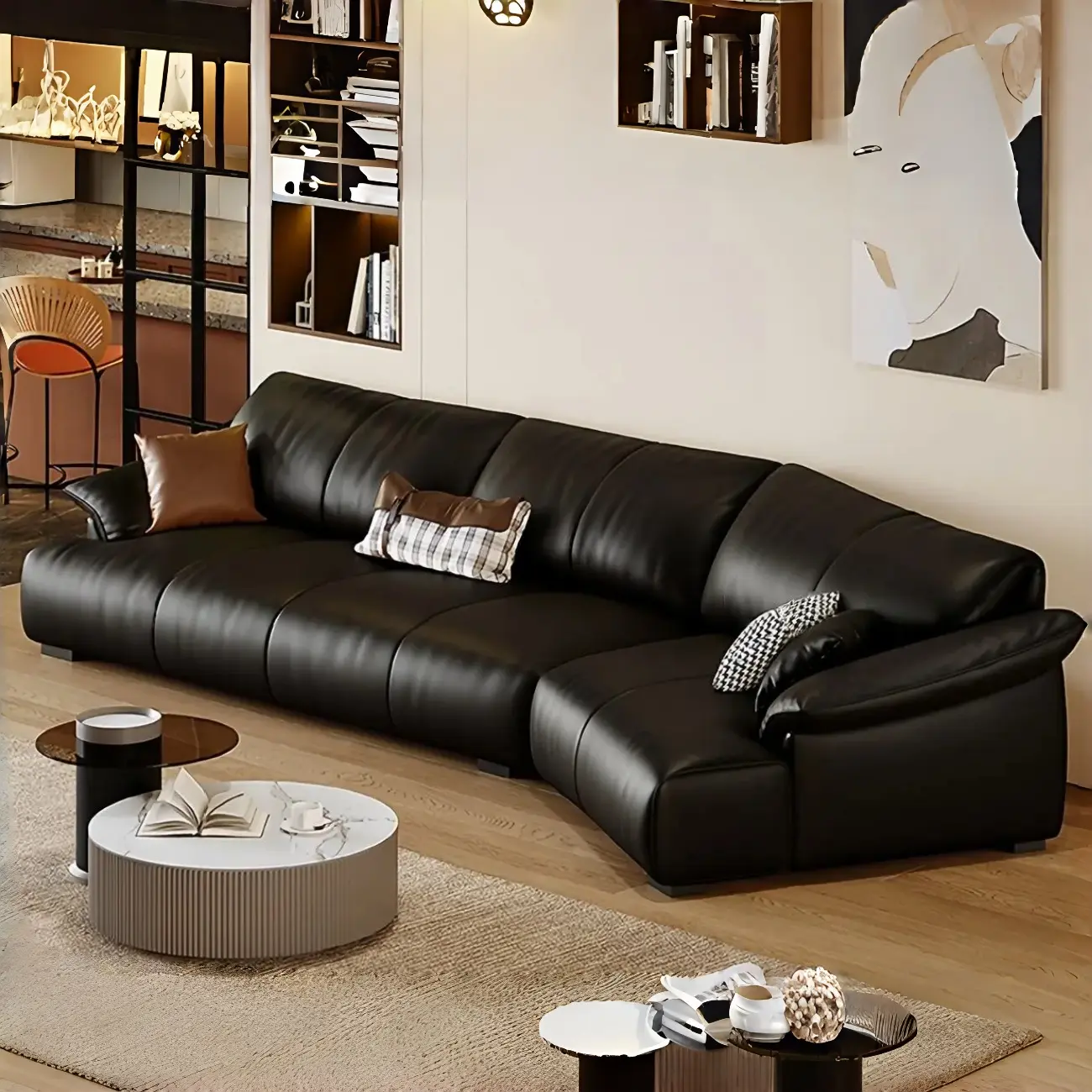 主图-02 Globe Sofa - Italian-style luxury curved leather sofa