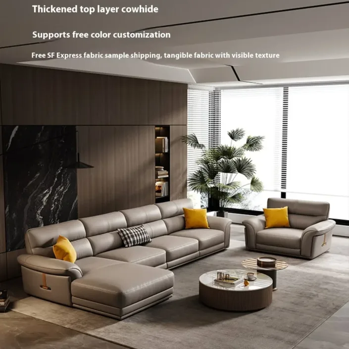 Globe Sofa - Italian minimalist light luxury top-grain leather sofa Globe Sofa - Italian minimalist light luxury top-grain leather sofa