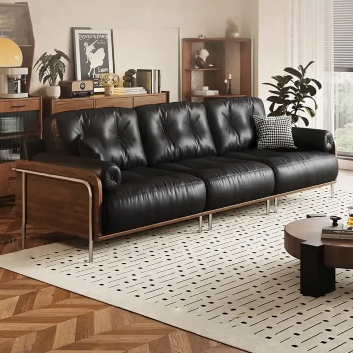 Globe Sofa - Retro-style minimalist genuine leather sofa Globe Sofa - Retro-style minimalist genuine leather sofa