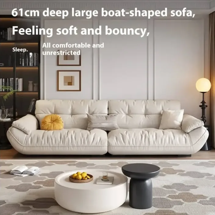 Globe Sofa - Luxury-inspired modern beige leather sofa Globe Sofa - Luxury-inspired modern beige leather sofa