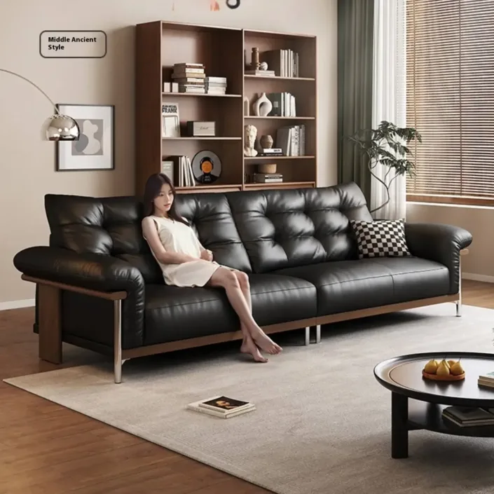 Globe Sofa - Top Grain Leather Vintage Straight Sofa Globe Sofa - Top Grain Leather Vintage Straight Sofa