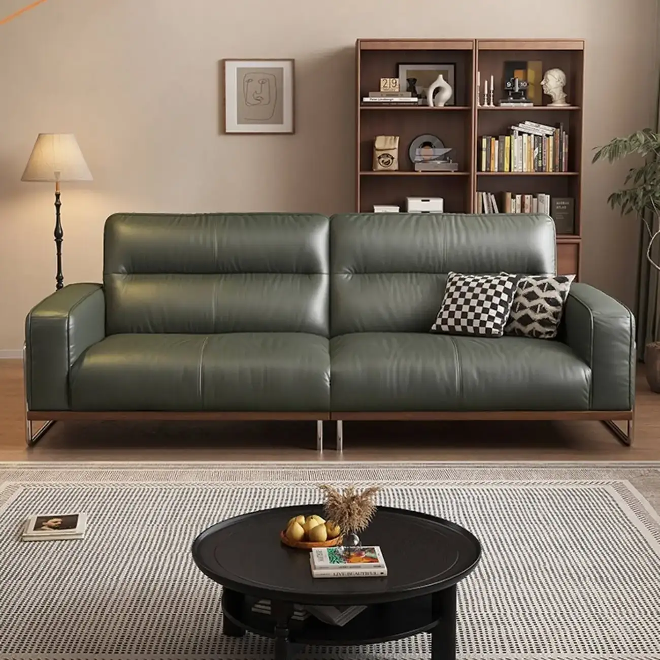 主图-02 Globe Sofa - Solid Wood Italian Vintage New Leather Sofa
