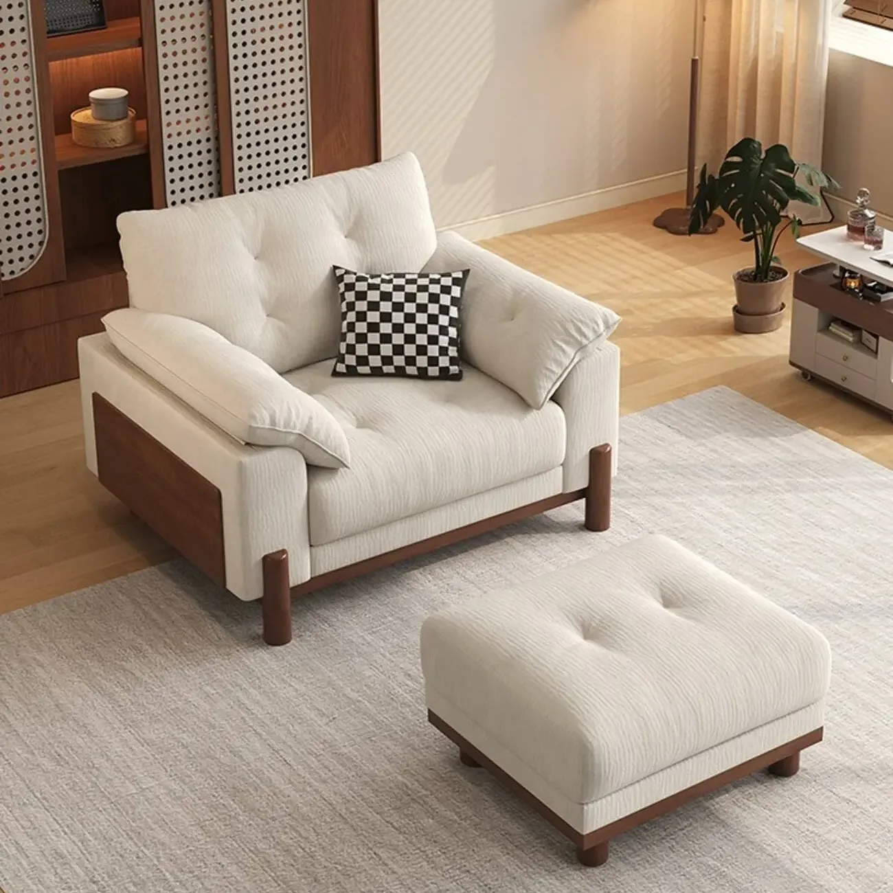 主图-02 Globe Sofa - Cream-Colored Minimalist Casual Armchair