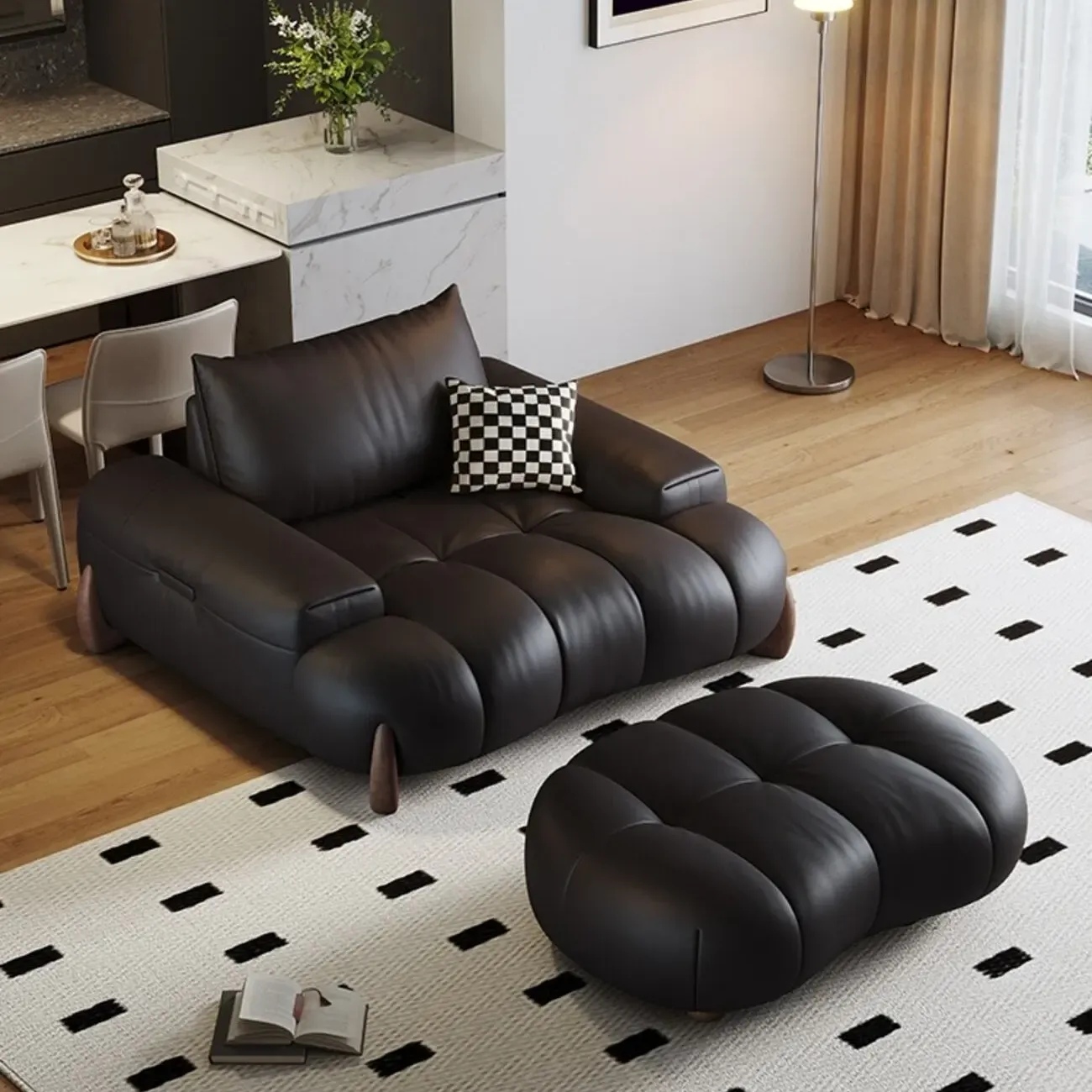 主图-02 Globe Sofa - Italian modern minimalist genuine leather sofa chair