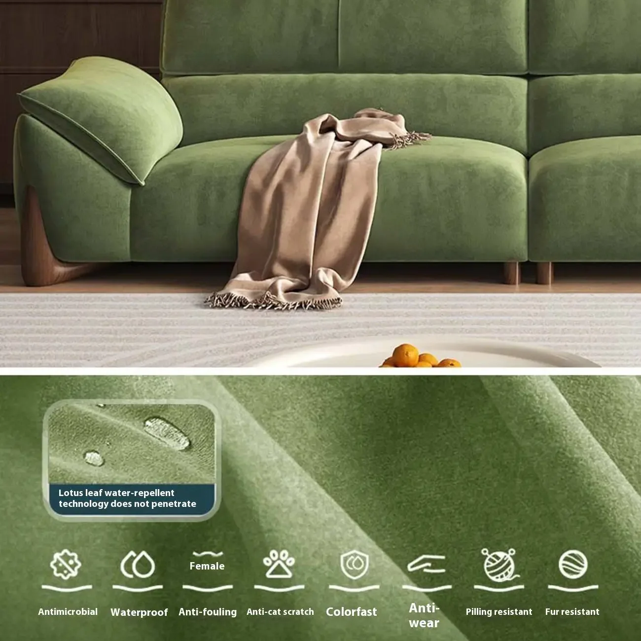 主图-03 Globe Sofa - Cream Vintage-style Fabric Sofa