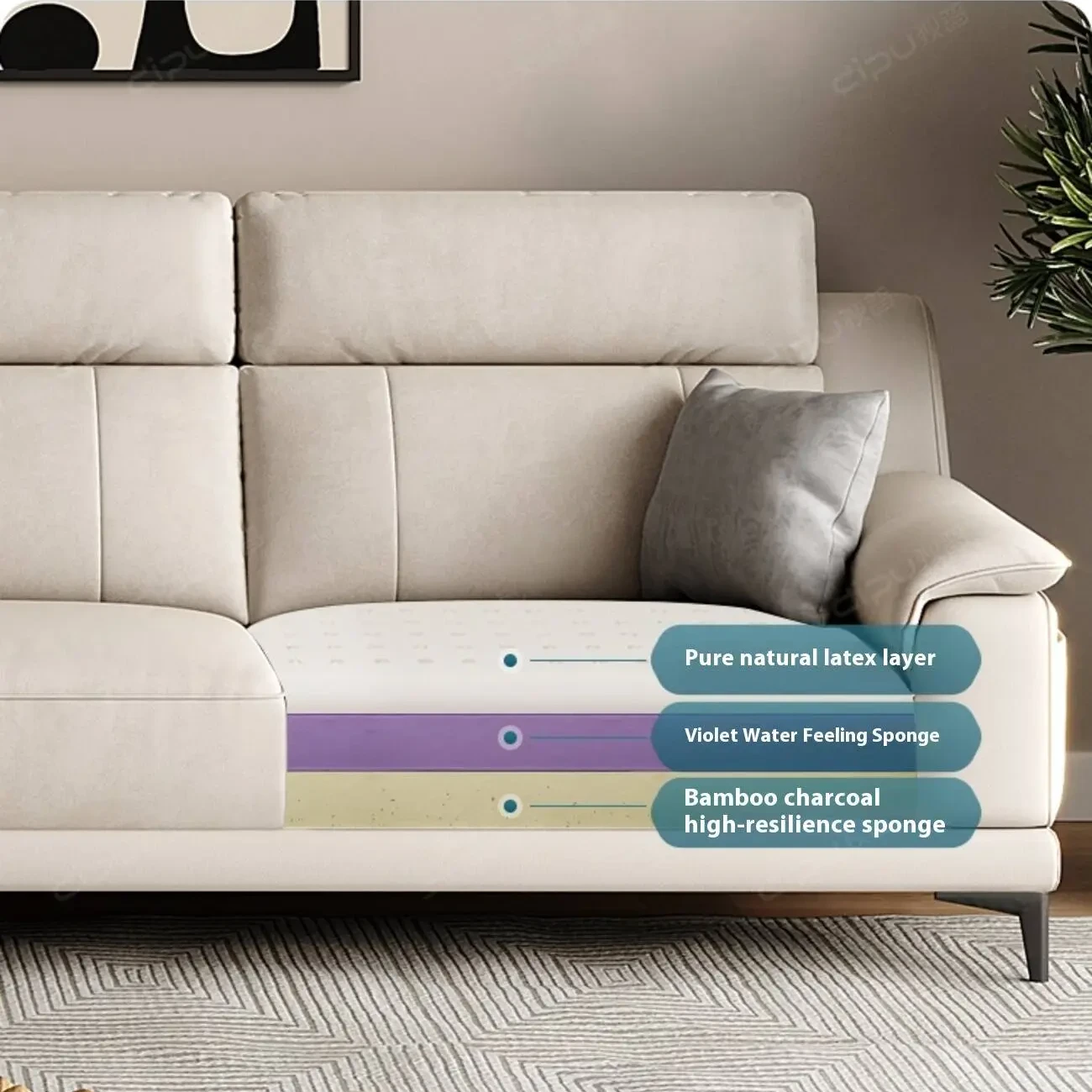 主图-03 Globe Sofa - Nordic Modern Antibacterial Fabric Corner Sofa