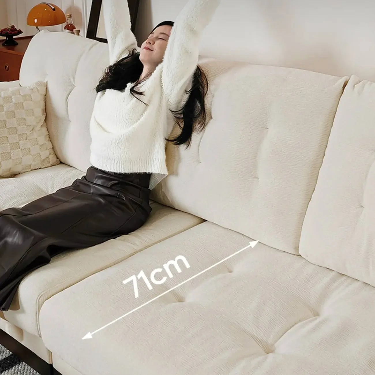 主图-03 Globe Sofa - Removable-Cover Solid Wood Cloud-Style Upholstered fabric Sofa