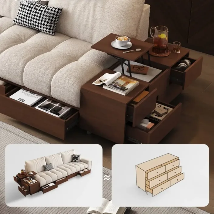 Globe Sofa - Medieval-style cotton and linen solid wood fabric sofa Globe Sofa - Medieval-style cotton and linen solid wood fabric sofa