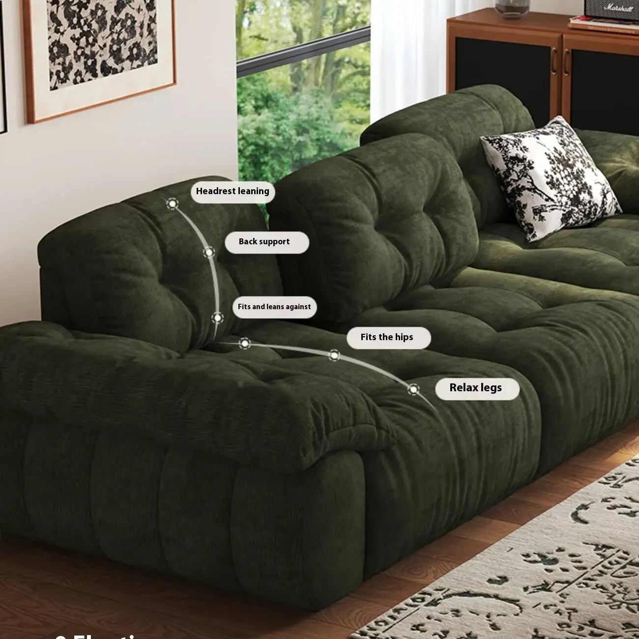 主图-03 Globe Sofa - Chenille Italian Minimalist Adjustable Fabric Sofa
