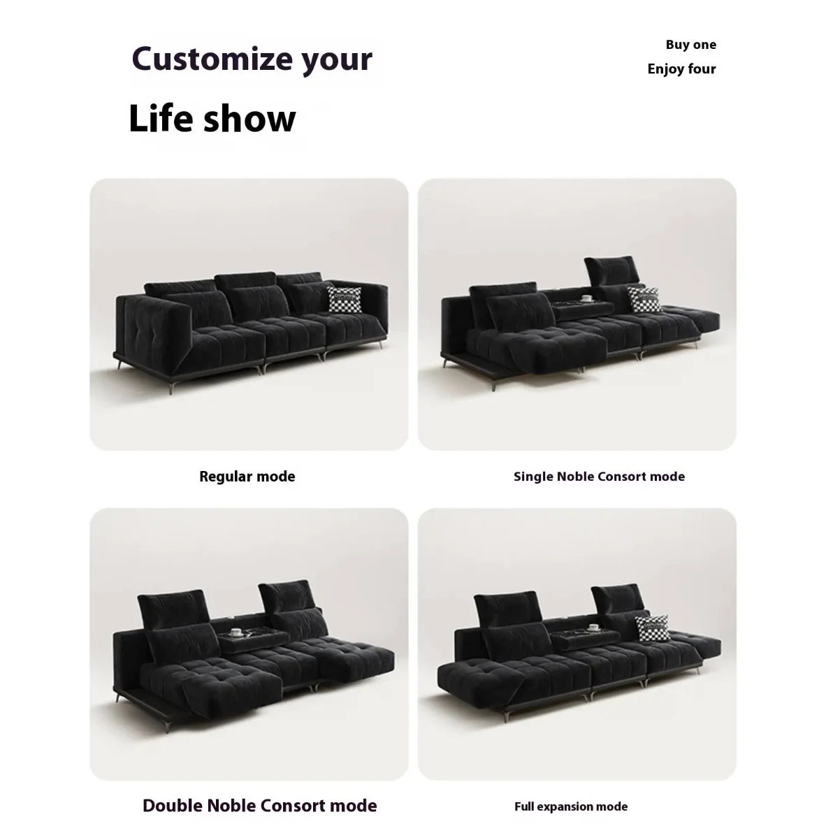 主图-03 Globe Sofa - Versatile Multi-Functional Adjustable Fabric Sofa