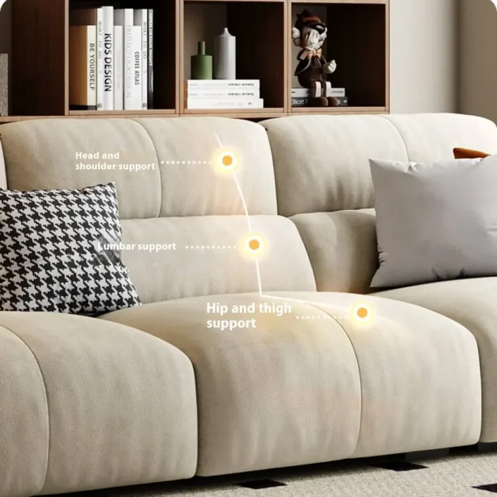 Globe Sofa - New Cream-Toned Tech Fabric Sofa in Linear Design Globe Sofa - New Cream-Toned Tech Fabric Sofa in Linear Design
