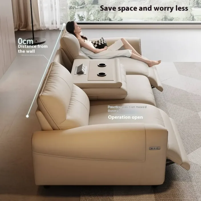 Globe Sofa - Multifunctional Cup Holder Leather Sofa Globe Sofa - Multifunctional Cup Holder Leather Sofa