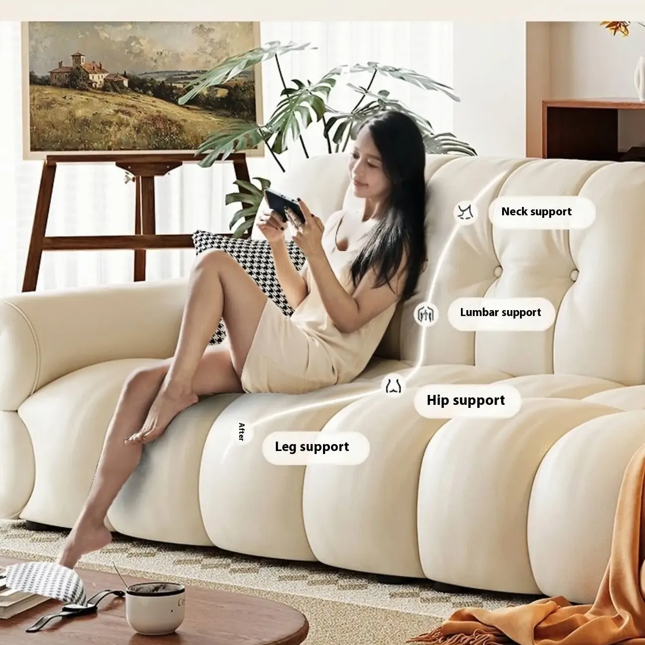 主图-03 Globe Sofa - Medieval-style solid wood and genuine leather sofa