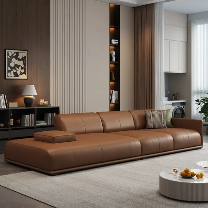 Globe Sofa - Module cream-colored top-grain leather sofa Globe Sofa - Module cream-colored top-grain leather sofa
