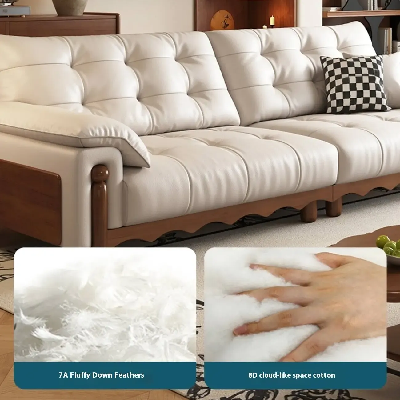 主图-03 Globe Sofa - Italian Minimalist Mid-Century Cloud Leather Sofa
