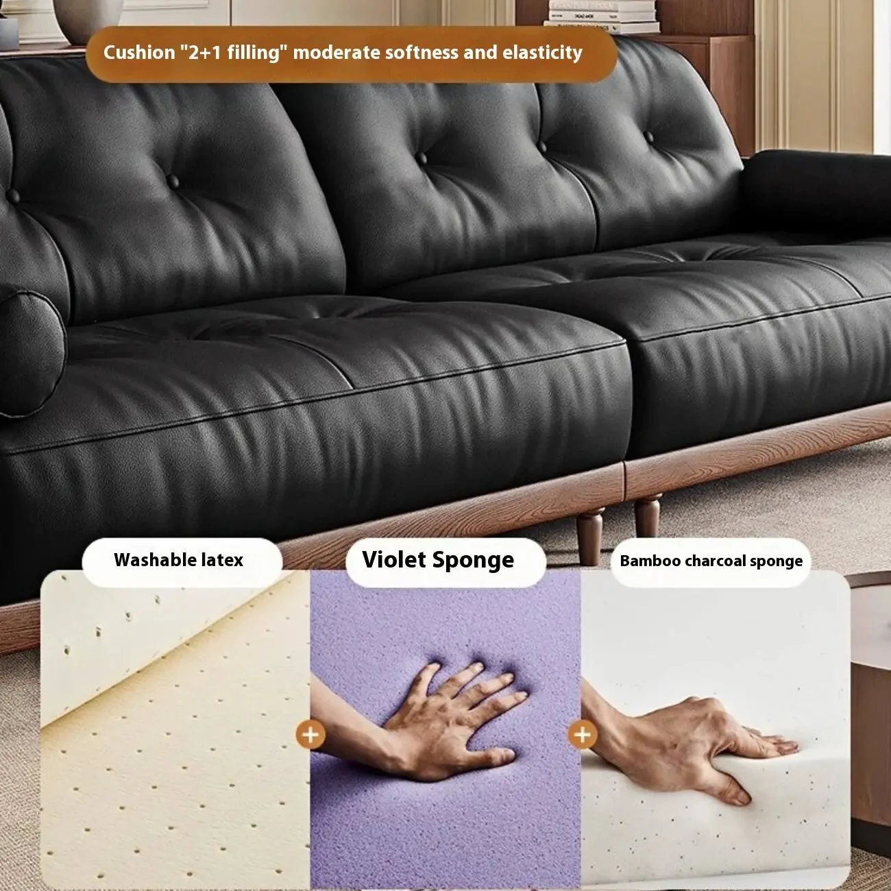 主图-03 Globe Sofa - American-style vintage top-grain leather straight sofa