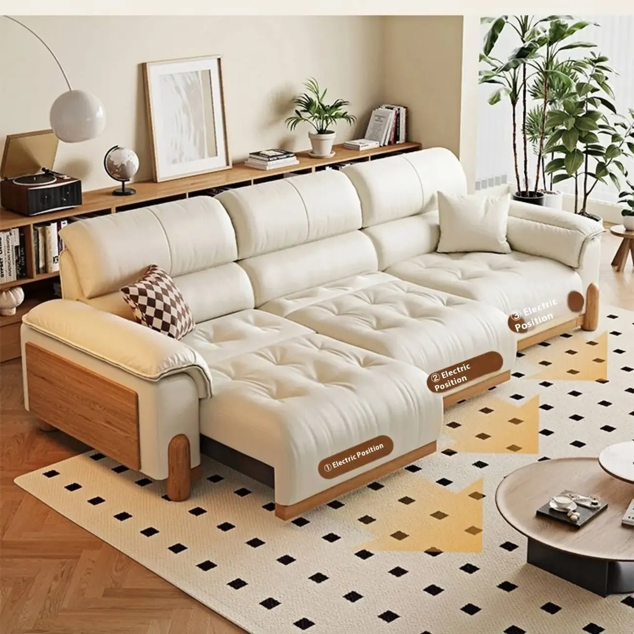主图-03 Globe Sofa - Vintage-Style Multifunctional Electric Top-Grain Leather Sofa