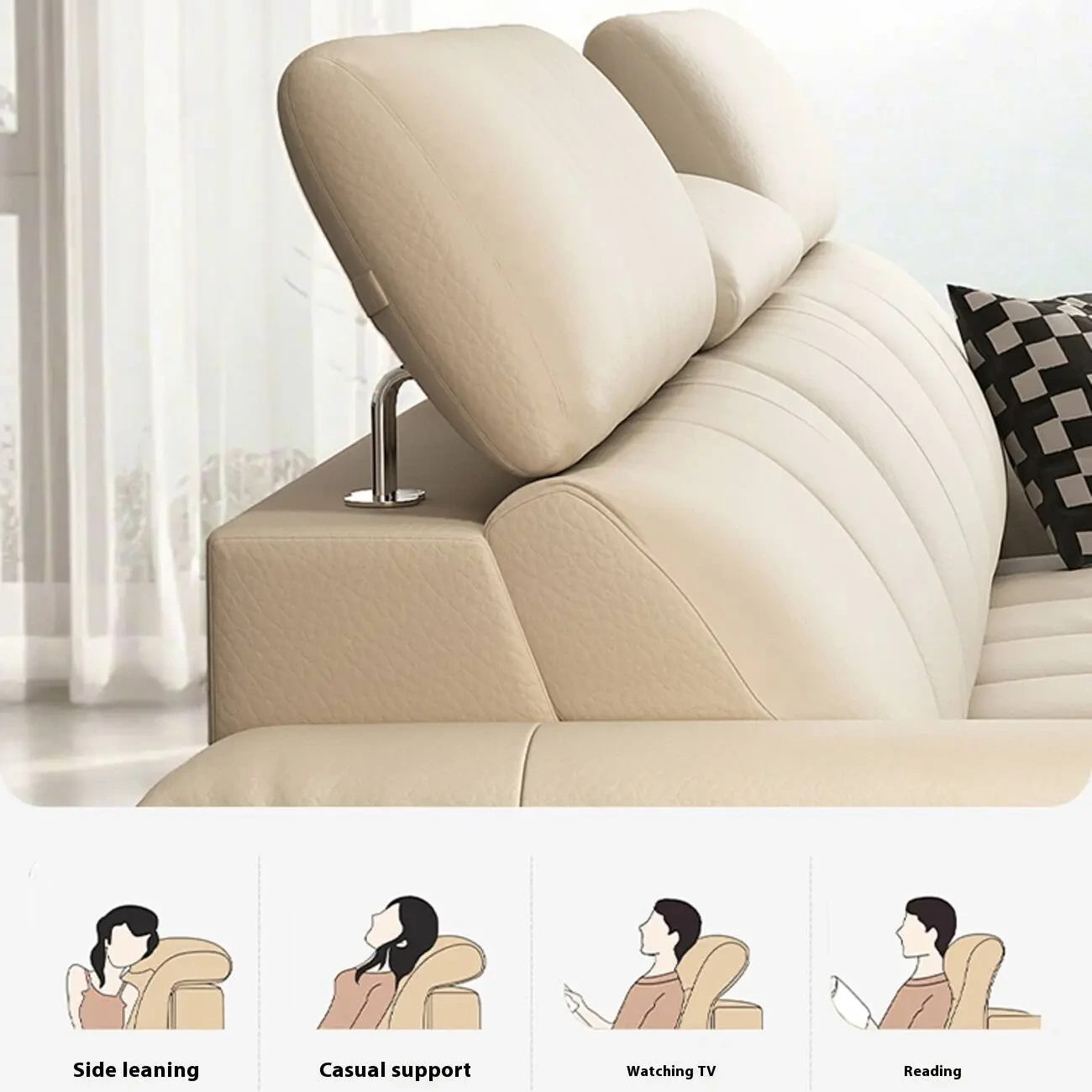 主图-03 Globe Sofa - New Italian Solid Wood Frame Leather Sofa