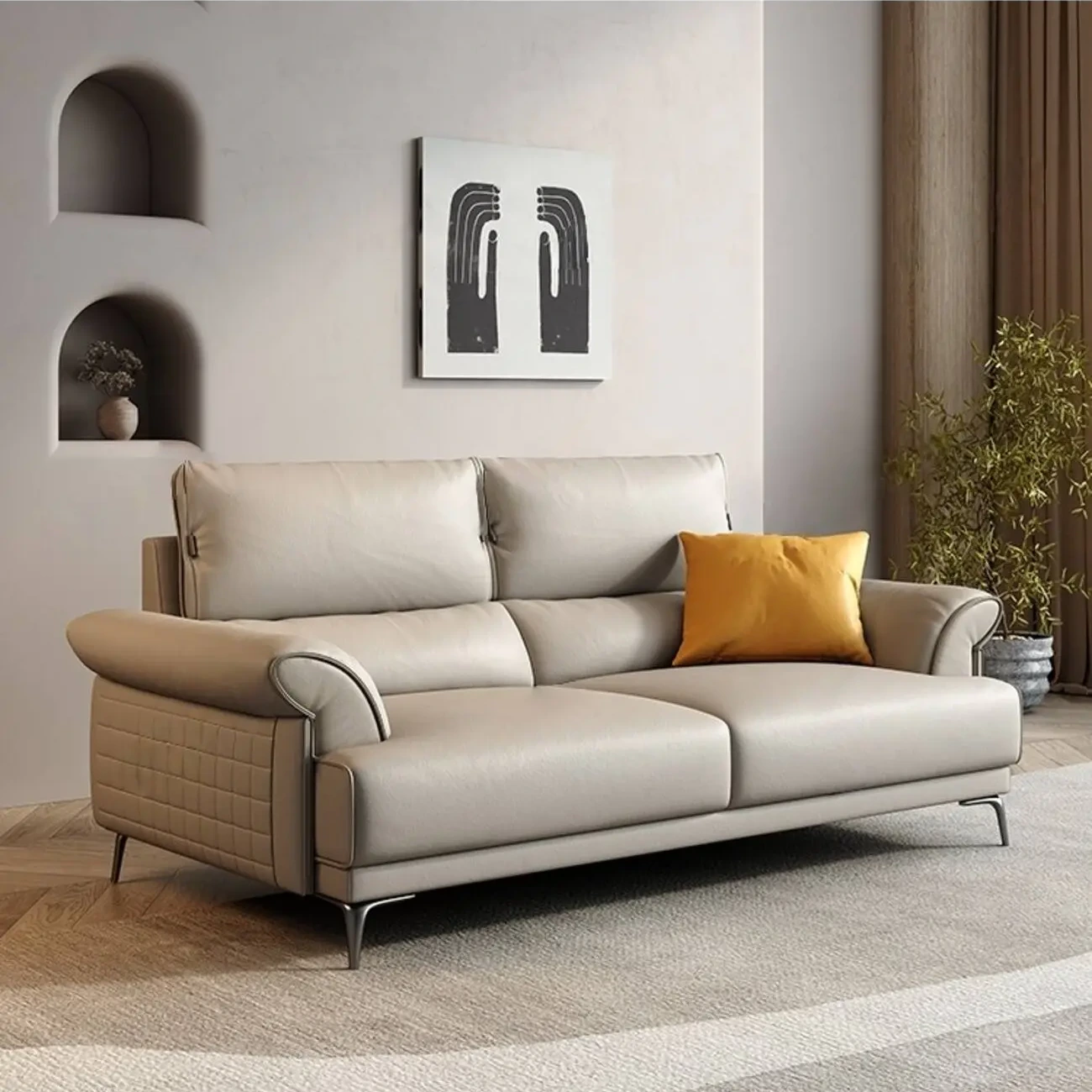 主图-03 Globe Sofa - Italian Nordic-inspired luxury leather sofa