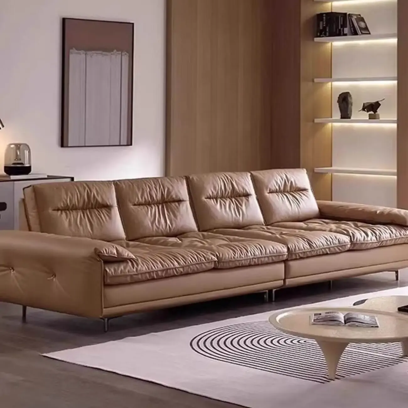 主图-03 Globe Sofa - Elephant ear genuine leather sofa with adjustable backrest