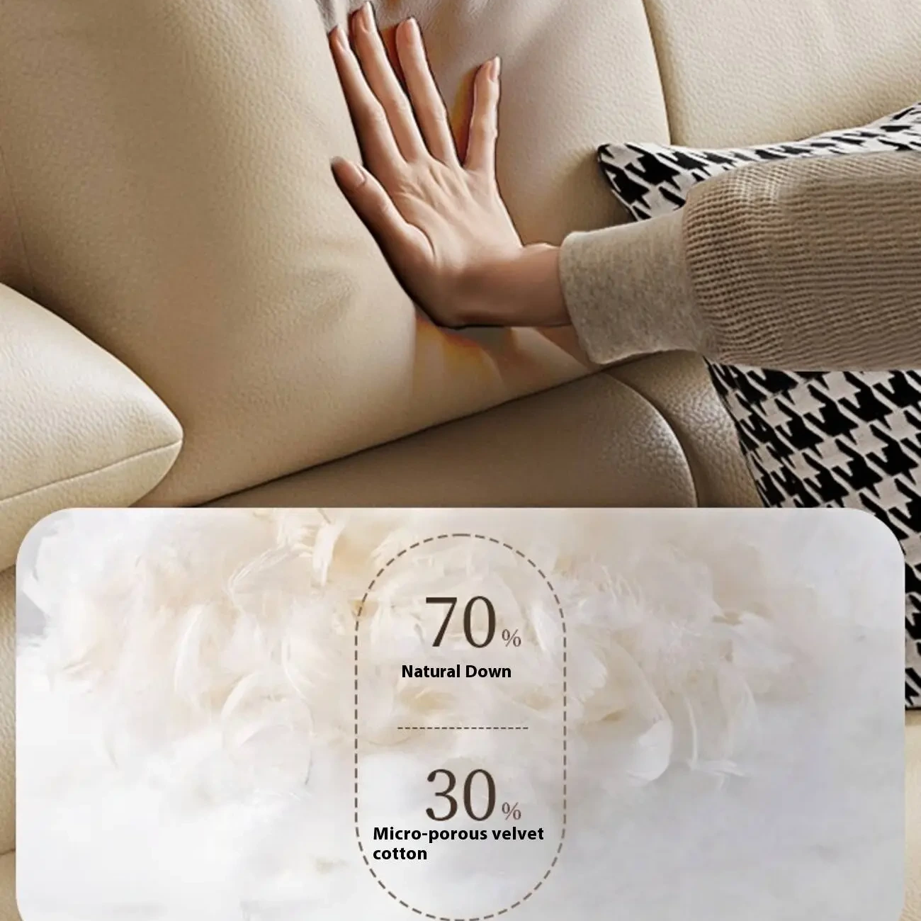 主图-03 Globe Sofa - Italian-Style Light Luxury Cream Leather Sofa