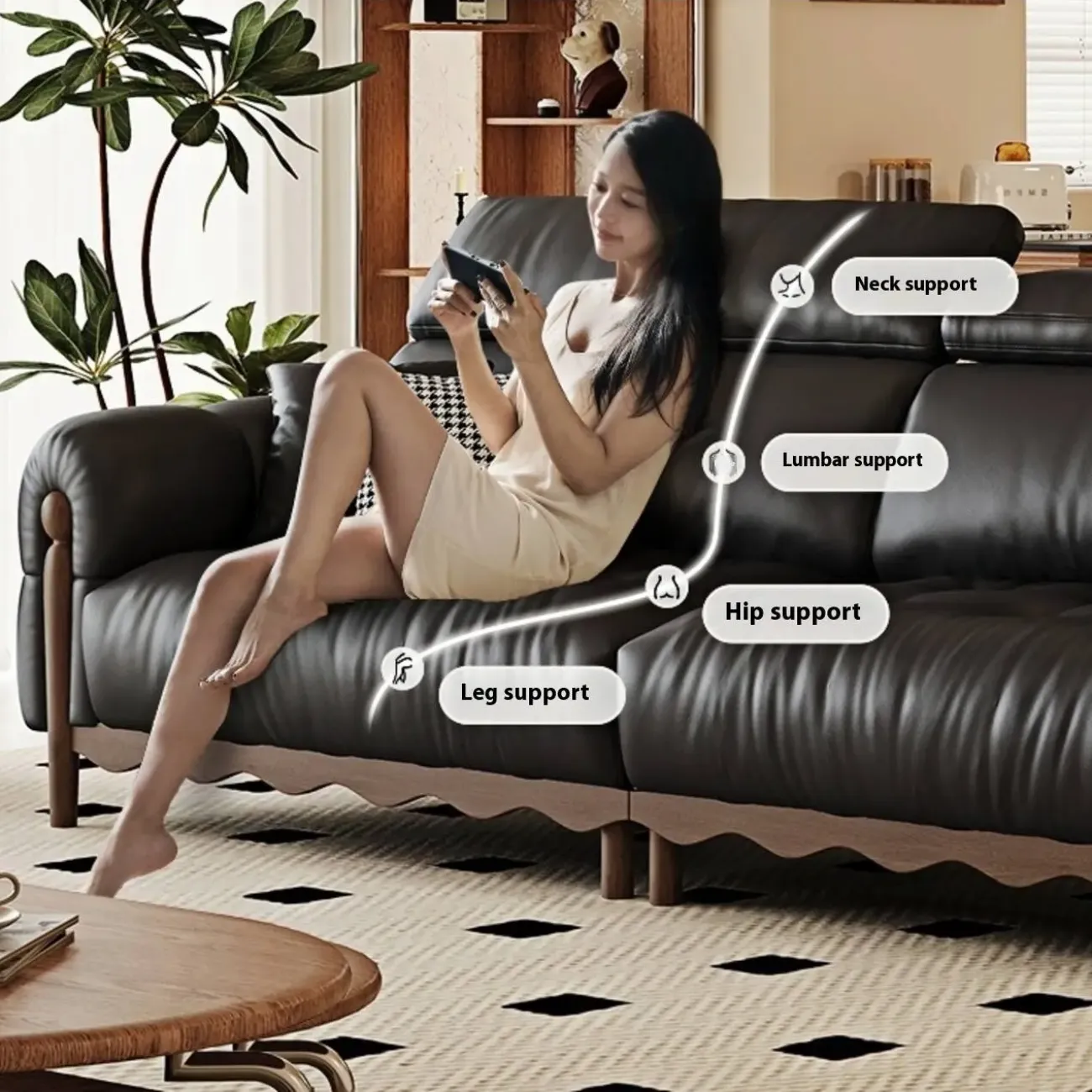 主图-03 Globe Sofa - French retro style elegant leather sofa