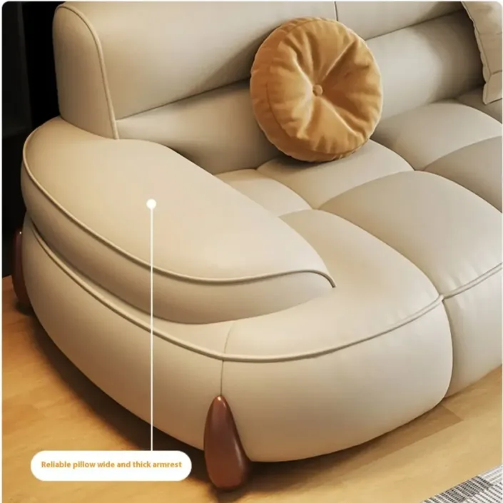 Globe Sofa - Creamy wind piano key arc-shaped leather sofa Globe Sofa - Creamy wind piano key arc-shaped leather sofa