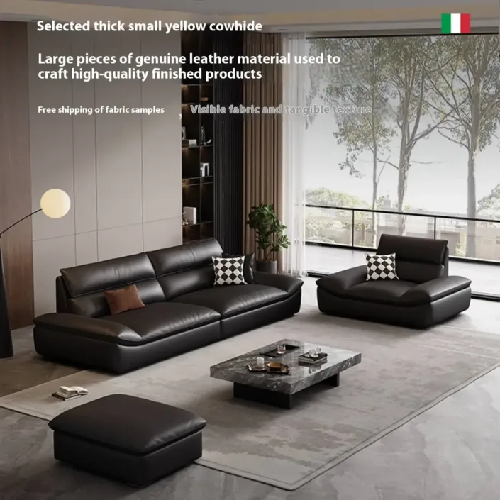 Globe Sofa - Italian Light Luxury Top-Grain Leather Sailboat Sofa Globe Sofa - Italian Light Luxury Top-Grain Leather Sailboat Sofa