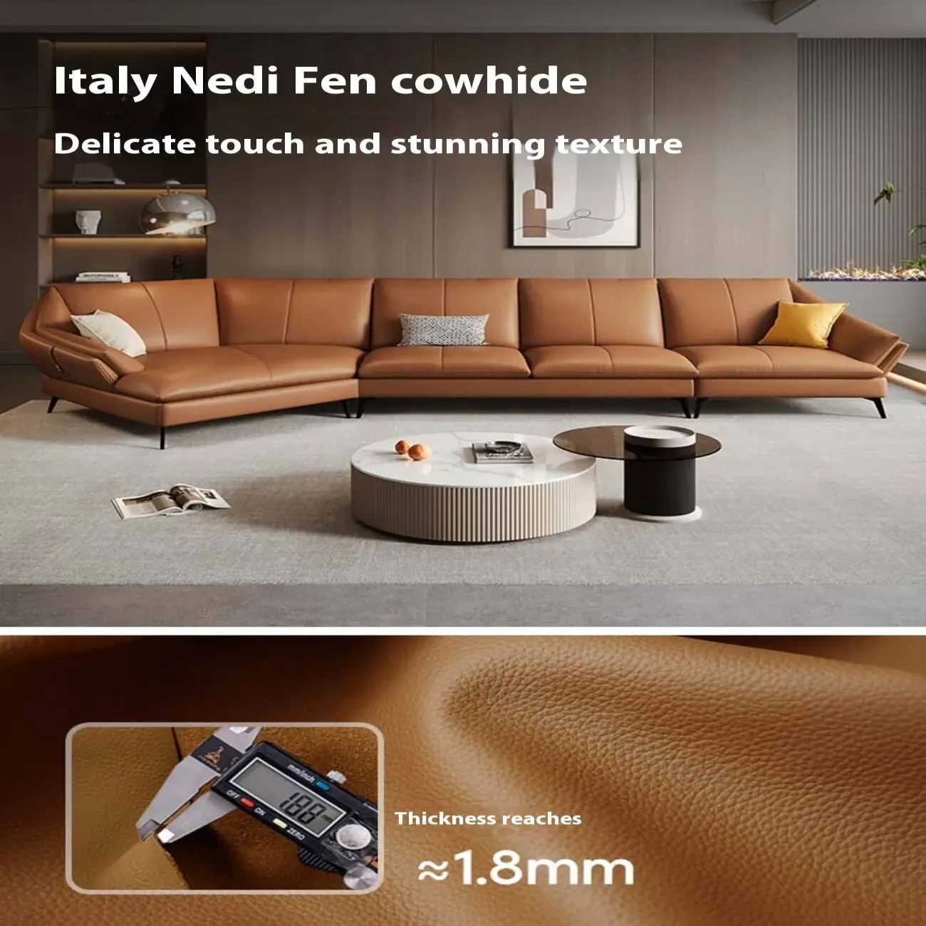 主图-03 Globe Sofa - Light Luxury Minimalist Leather Chaise Lounge Sofa