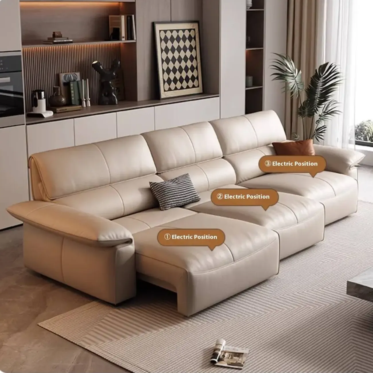 主图-03 Globe Sofa - Italian genuine leather electric multi-functional sofa bed