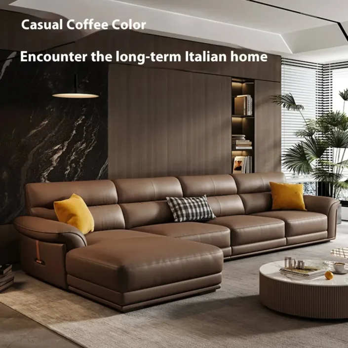 Globe Sofa - Italian minimalist light luxury top-grain leather sofa Globe Sofa - Italian minimalist light luxury top-grain leather sofa