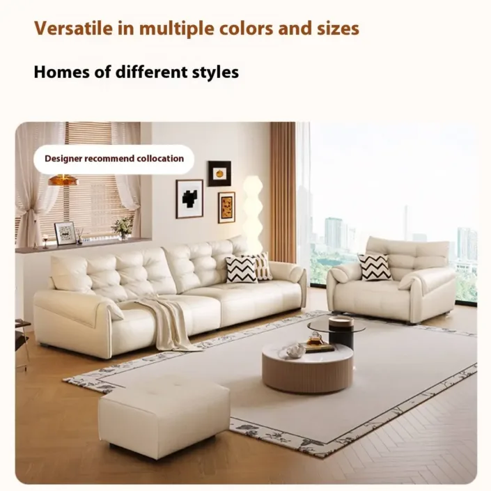 Globe Sofa - Modern Minimalist Elephant Ear Top-Grain Leather Sofa Globe Sofa - Modern Minimalist Elephant Ear Top-Grain Leather Sofa