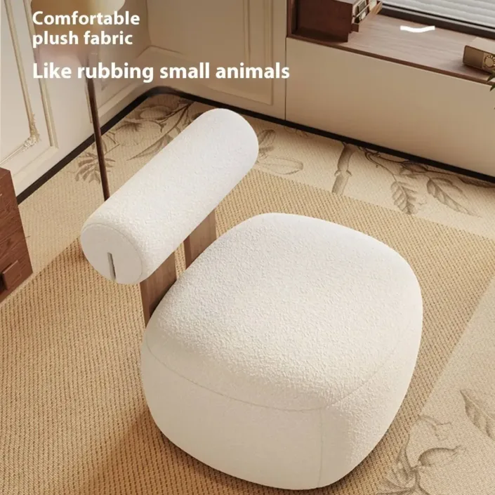 Globe Sofa - Cream-Colored Shearling Single Armchair Globe Sofa - Cream-Colored Shearling Single Armchair
