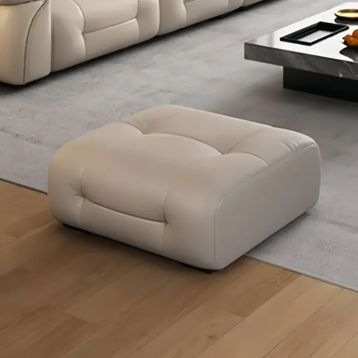 Globe Sofa - Italian Light Luxury Cream Leather Straight Sofa Globe Sofa - Italian Light Luxury Cream Leather Straight Sofa