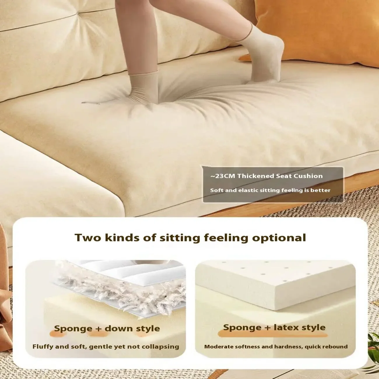 主图-04 Globe Sofa - New Chinese-Style Ash Wood Upholstered Sofa