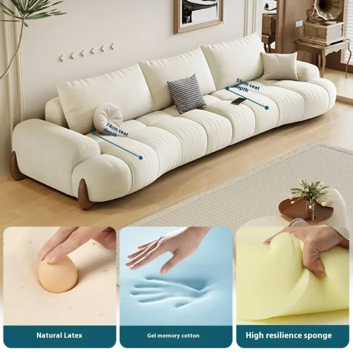 Globe Sofa - New French Curved Tech Fabric Sofa Globe Sofa - New French Curved Tech Fabric Sofa