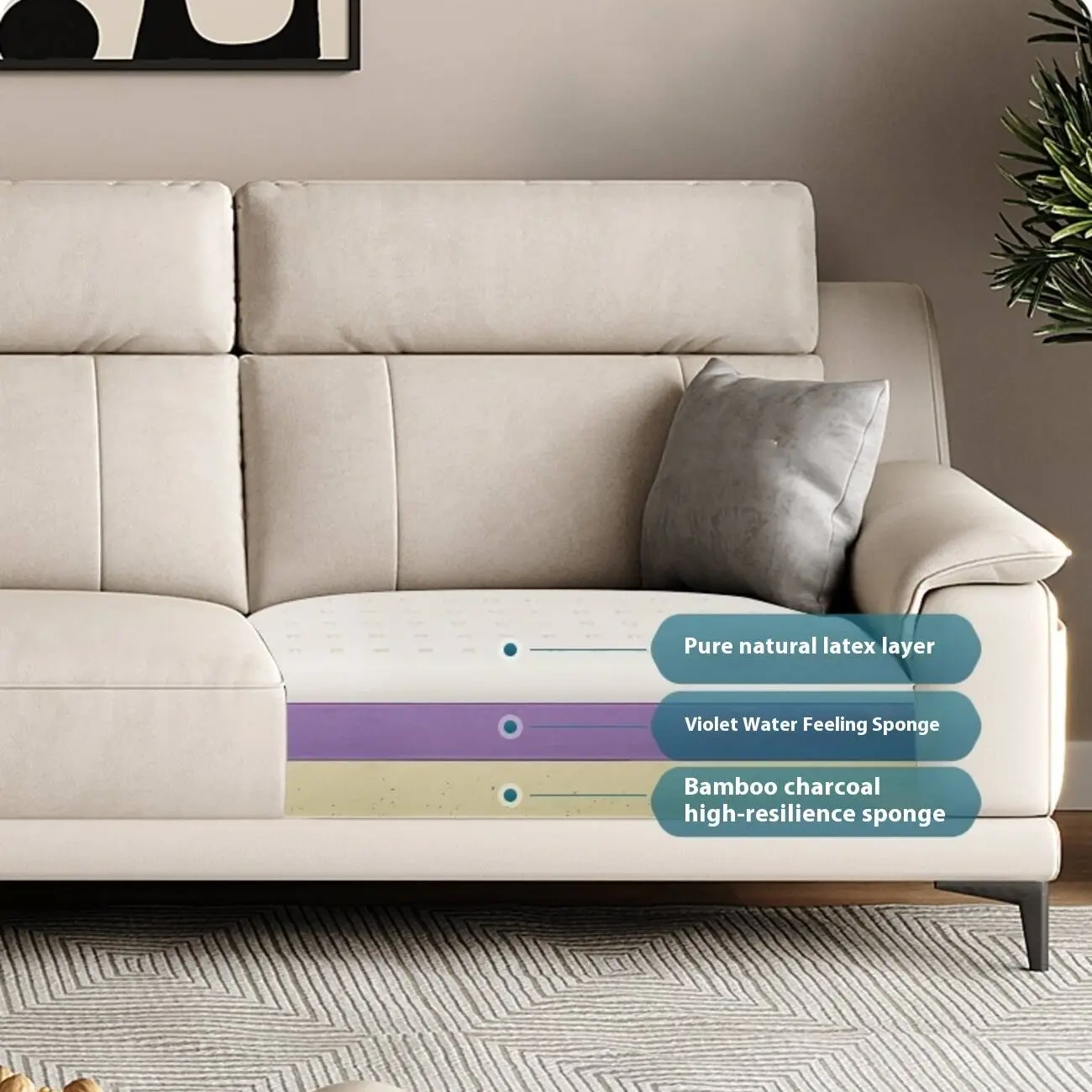 主图-04 Globe Sofa - Minimalist Tech-Infused Upholstered Sofa