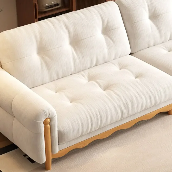 Globe Sofa - Solid Wood Mid-Century Straight-Back Chenille Sofa Globe Sofa - Solid Wood Mid-Century Straight-Back Chenille Sofa