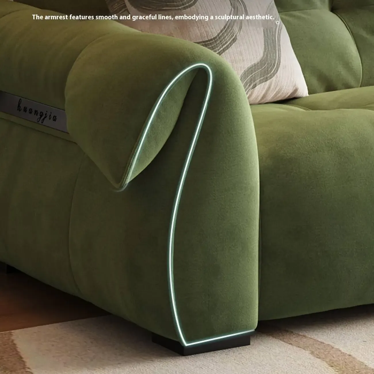 主图-04 Globe Sofa - Swan Neck Cat-Scratch-Resistant Fabric Straight-Line Sofa