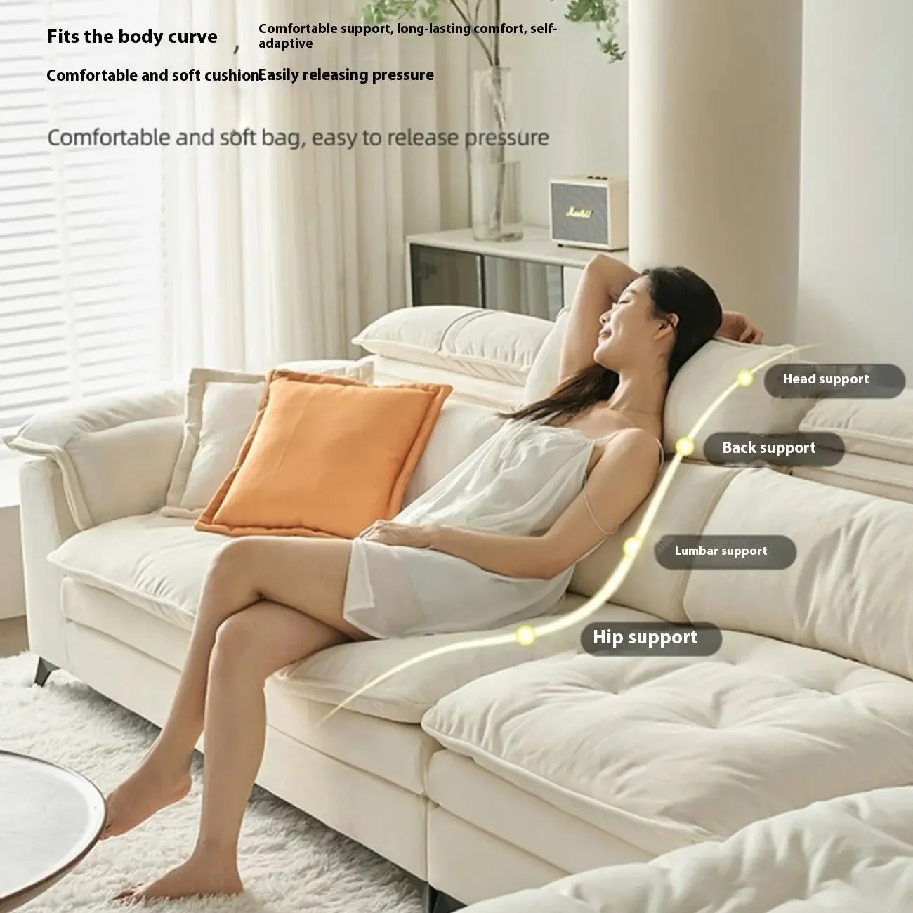 主图-04 Globe Sofa - Cream-colored cloud fabric sofa