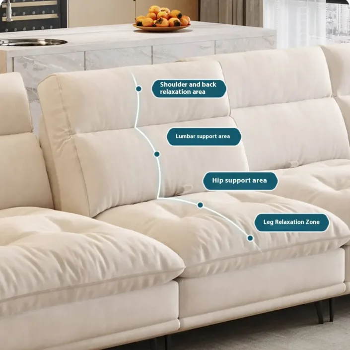 Globe Sofa - Straight-Line French Cream Style Adjustable Backrest Sofa Globe Sofa - Straight-Line French Cream Style Adjustable Backrest Sofa
