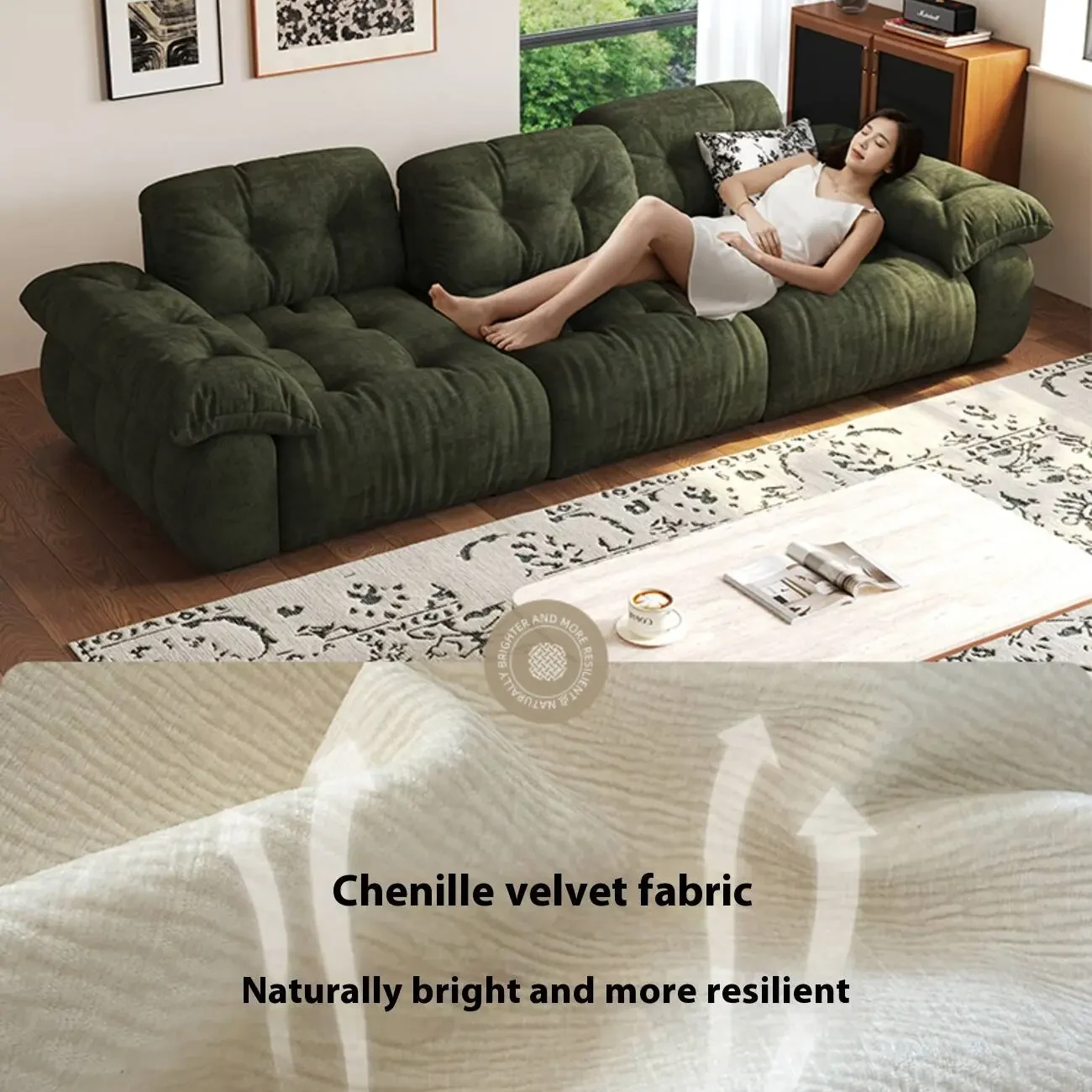 主图-04 Globe Sofa - Chenille Italian Minimalist Adjustable Fabric Sofa