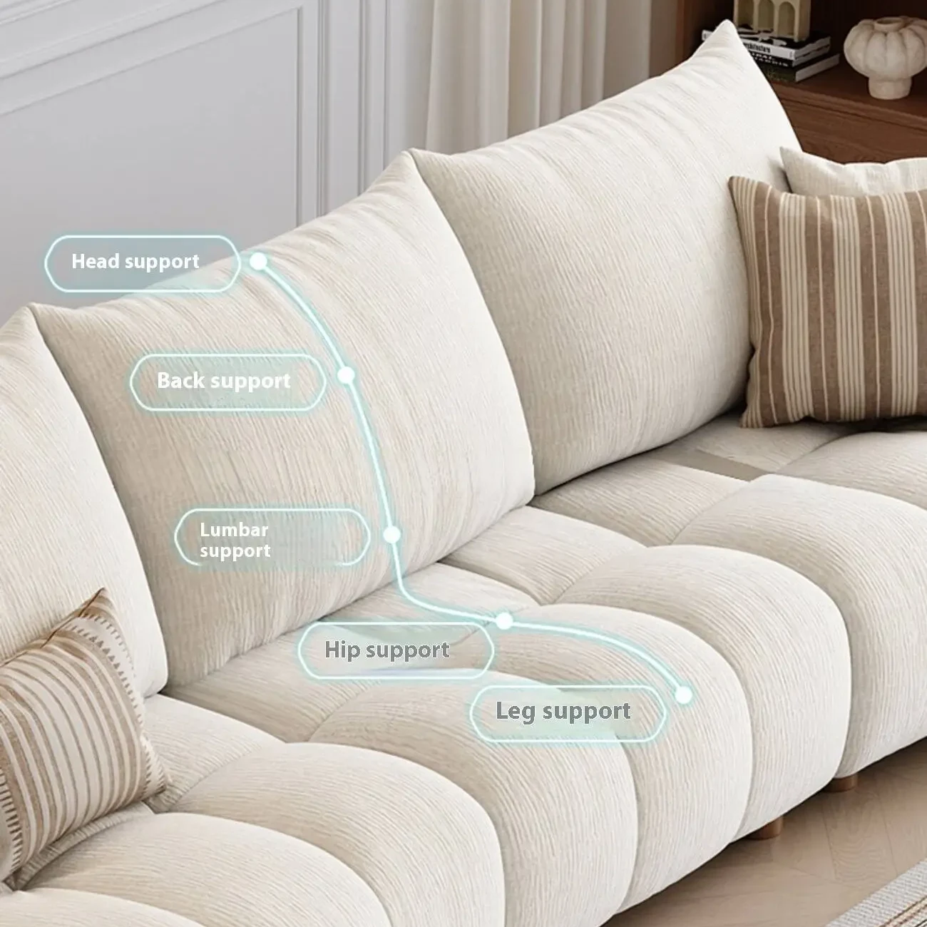 主图-04 Globe Sofa - New Adjustable Deep-Seat Linear Fabric Sofa