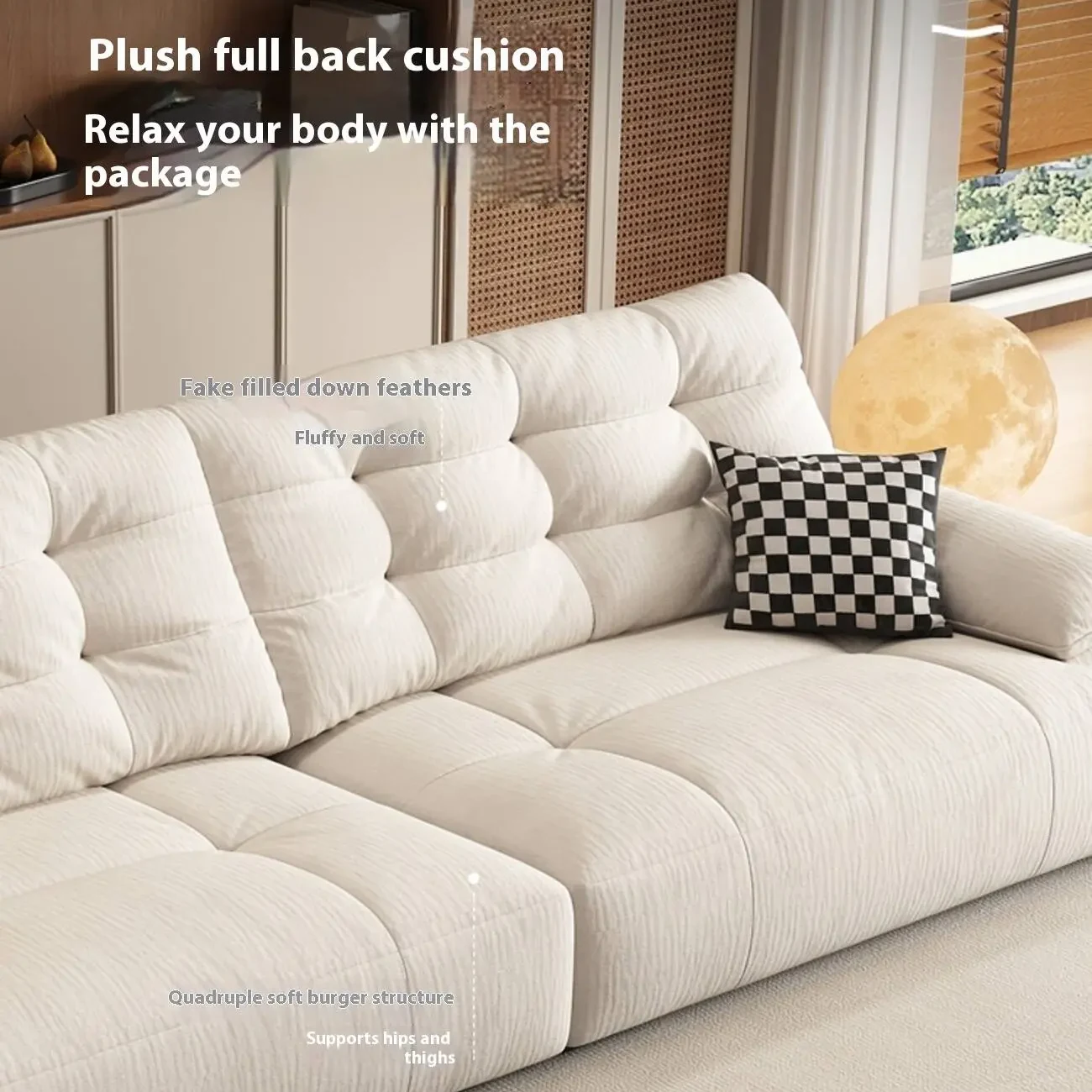 主图-04 Globe Sofa - New Vintage-Style Deep-Seat Fabric Sofa