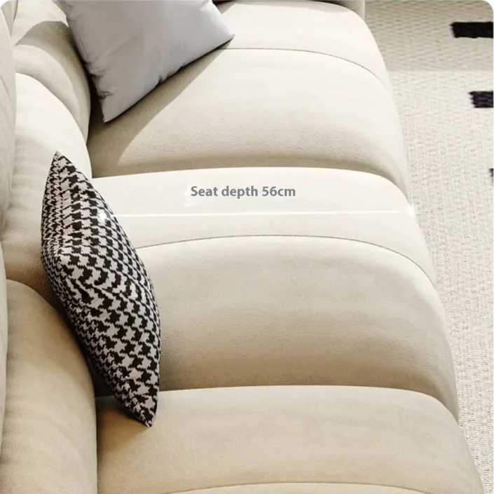 Globe Sofa - New Cream-Toned Tech Fabric Sofa in Linear Design Globe Sofa - New Cream-Toned Tech Fabric Sofa in Linear Design