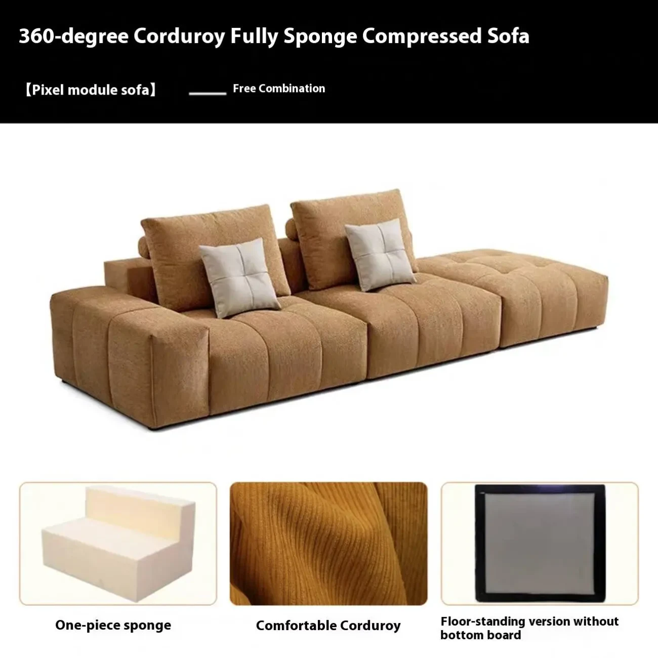主图-04 Globe Sofa - Fabric Pixel Modular Compression Sofa