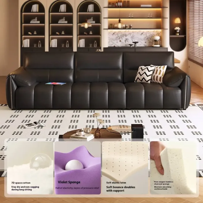 Globe Sofa - Italian Minimalist Elephant Ear Genuine Leather Sofa Globe Sofa - Italian Minimalist Elephant Ear Genuine Leather Sofa